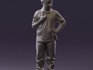 kid in jeans white shirt 0537 3d print ready Modello di stampa 3D