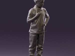 kid in jeans white shirt 0537 3d print ready Modello di stampa 3D
