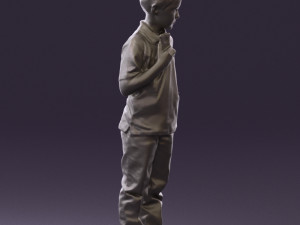 kid in jeans white shirt 0537 3d print ready Modello di stampa 3D