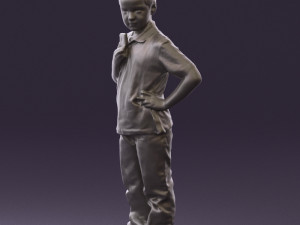 kid in jeans white shirt 0537 3d print ready Modello di stampa 3D