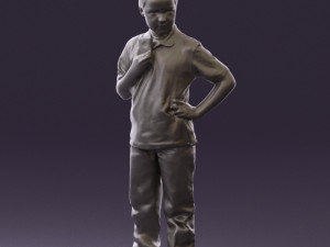 kid in jeans white shirt 0537 3d print ready Modello di stampa 3D