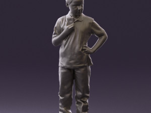 kid in jeans white shirt 0537 3d print ready Modello di stampa 3D