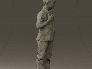 kid in jeans white shirt 0537 3d print ready Modello di stampa 3D