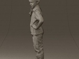 kid in jeans white shirt 0537 3d print ready Modello di stampa 3D