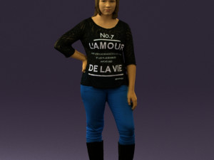 woman in black shirt de la vie 0540 3Dモデル