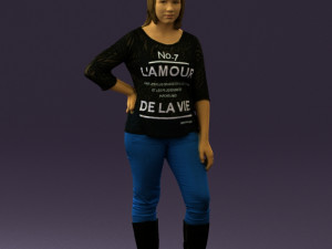 woman in black shirt de la vie 0540 3D 模型