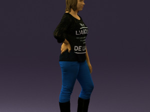 woman in black shirt de la vie 0540 3D 模型