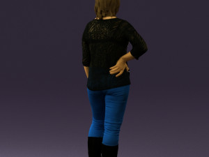 woman in black shirt de la vie 0540 3D 模型