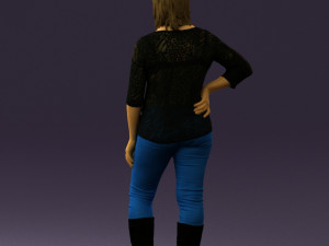 woman in black shirt de la vie 0540 3D 模型