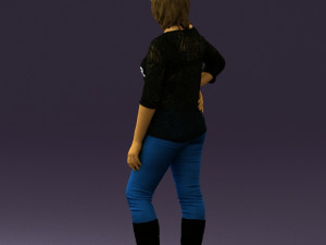 woman in black shirt de la vie 0540 3D 模型