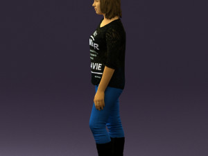 woman in black shirt de la vie 0540 3D 模型