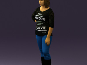 woman in black shirt de la vie 0540 3D 模型