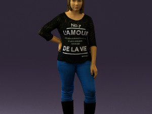 woman in black shirt de la vie 0540 3D 模型
