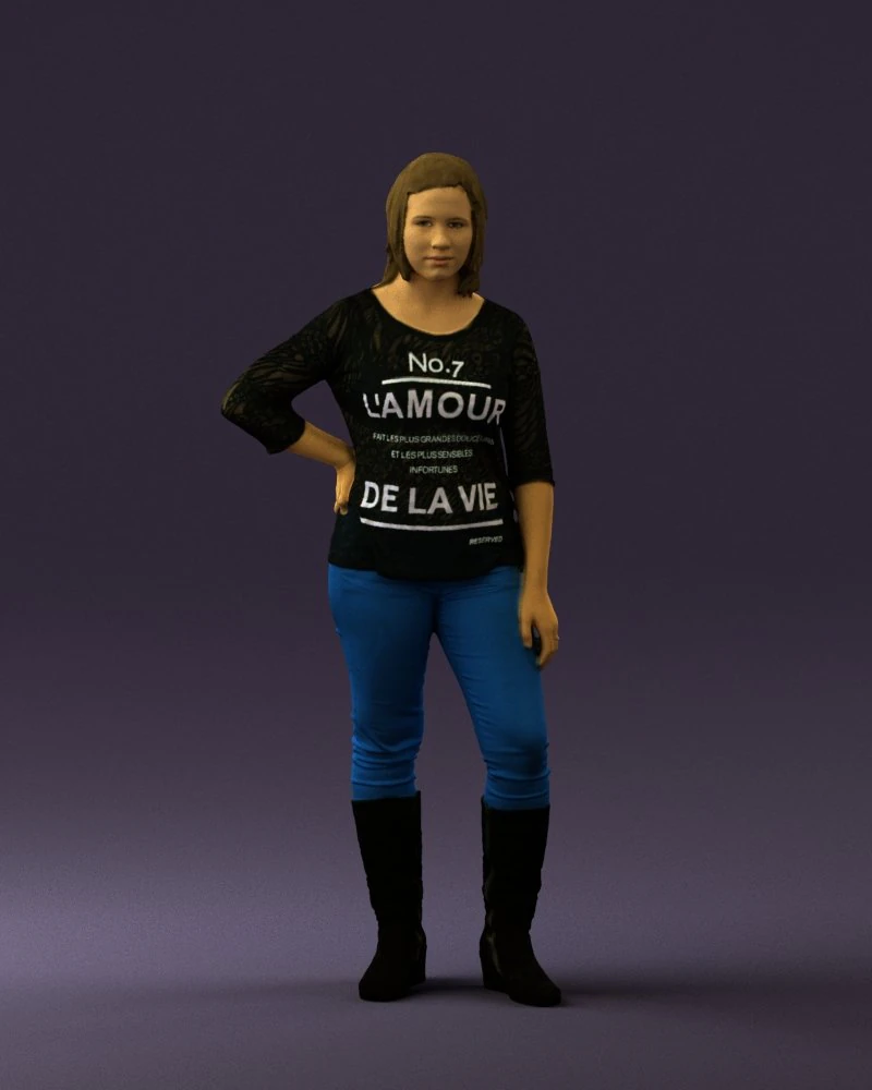 woman in black shirt de la vie 0540 3d print ready 3D Print Model .c4d .max .obj .3ds .fbx .stl .blend