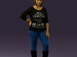 woman in black shirt de la vie 0540 3d print ready 3D Print Model