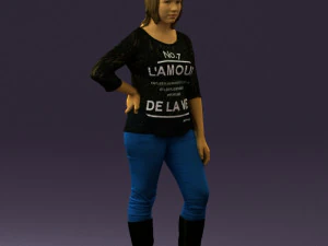 woman in black shirt de la vie 0540 3d print ready 3D Print Model