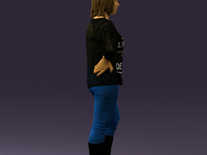woman in black shirt de la vie 0540 3d print ready Modello di stampa 3D