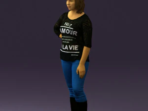 woman in black shirt de la vie 0540 3d print ready 3D Print Model