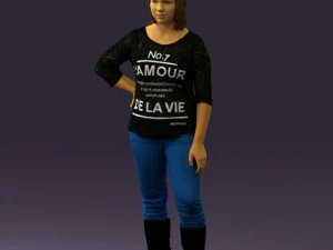 woman in black shirt de la vie 0540 3d print ready 3D Print Model