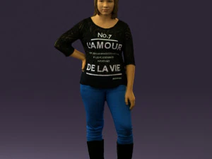 woman in black shirt de la vie 0540 3d print ready 3D Print Model