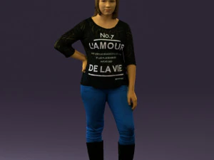 woman in black shirt de la vie 0540 3d print ready 3D Print Model