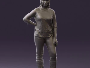 woman in black shirt de la vie 0540 3d print ready 3D Print Model