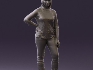 woman in black shirt de la vie 0540 3d print ready Modello di stampa 3D