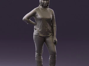 woman in black shirt de la vie 0540 3d print ready 3D Print Model