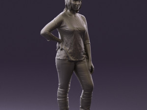 woman in black shirt de la vie 0540 3d print ready Modello di stampa 3D