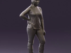 woman in black shirt de la vie 0540 3d print ready 3D Print Model