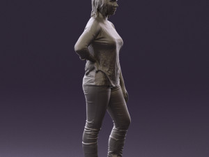 woman in black shirt de la vie 0540 3d print ready Modello di stampa 3D