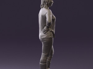 woman in black shirt de la vie 0540 3d print ready Modello di stampa 3D