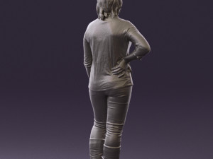 woman in black shirt de la vie 0540 3d print ready Modello di stampa 3D