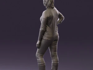 woman in black shirt de la vie 0540 3d print ready 3D Print Model