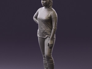woman in black shirt de la vie 0540 3d print ready Modello di stampa 3D