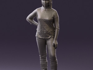 woman in black shirt de la vie 0540 3d print ready Modello di stampa 3D