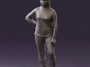 woman in black shirt de la vie 0540 3d print ready 3D Print Model