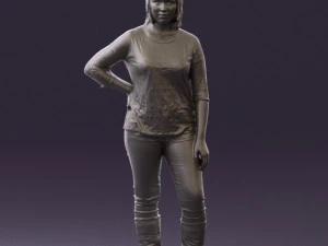 woman in black shirt de la vie 0540 3d print ready 3D Print Model