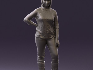 woman in black shirt de la vie 0540 3d print ready Modello di stampa 3D