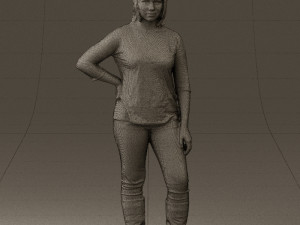 woman in black shirt de la vie 0540 3d print ready Modello di stampa 3D