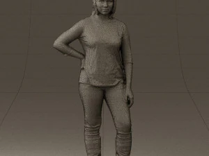 woman in black shirt de la vie 0540 3d print ready 3D Print Model