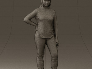 woman in black shirt de la vie 0540 3d print ready Modello di stampa 3D