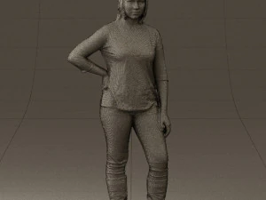 woman in black shirt de la vie 0540 3d print ready 3D Print Model