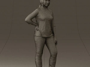 woman in black shirt de la vie 0540 3d print ready 3D Print Model