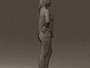 woman in black shirt de la vie 0540 3d print ready Modello di stampa 3D
