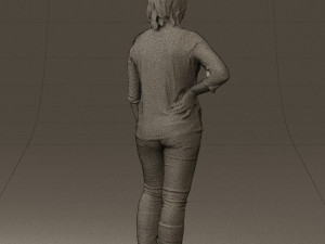 woman in black shirt de la vie 0540 3d print ready Modello di stampa 3D