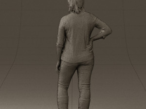 woman in black shirt de la vie 0540 3d print ready Modello di stampa 3D
