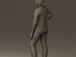 woman in black shirt de la vie 0540 3d print ready Modello di stampa 3D