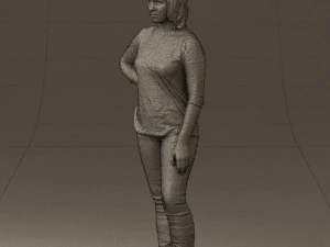 woman in black shirt de la vie 0540 3d print ready 3D Print Model