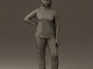 woman in black shirt de la vie 0540 3d print ready 3D Print Model
